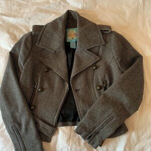 Plenty by Tracy Reese Black and White Herringbone Jacket